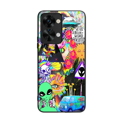 Alien Escape back phone cover | glass case for oneplus nord 2t
