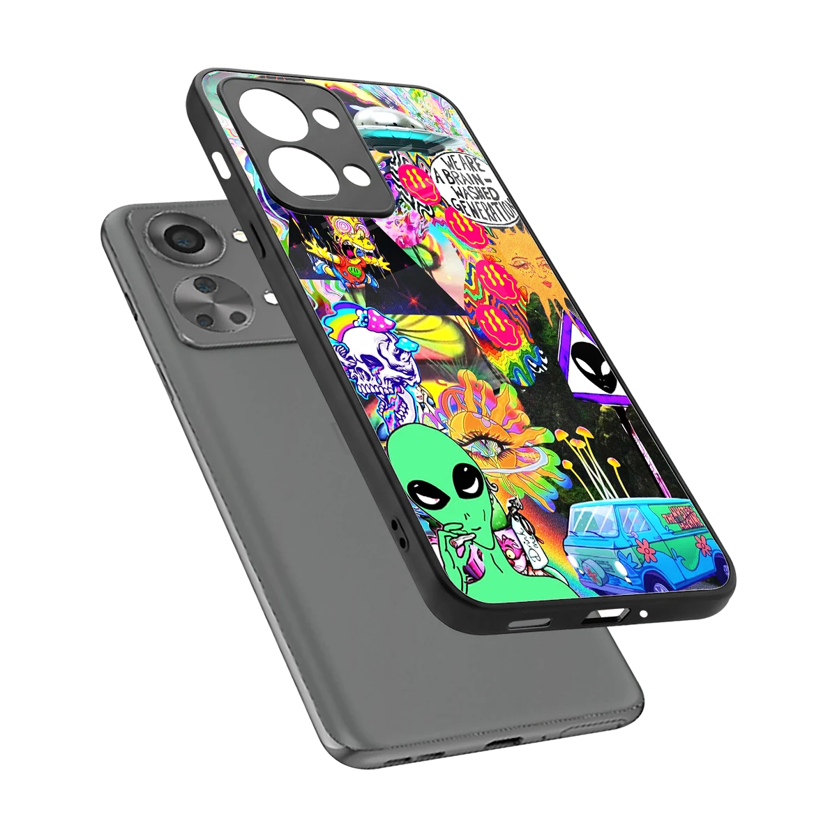 Alien Escape sleek oneplus nord 2t cover with tempered glass back and TPU edges