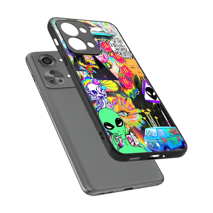 Alien Escape sleek oneplus nord 2t cover with tempered glass back and TPU edges