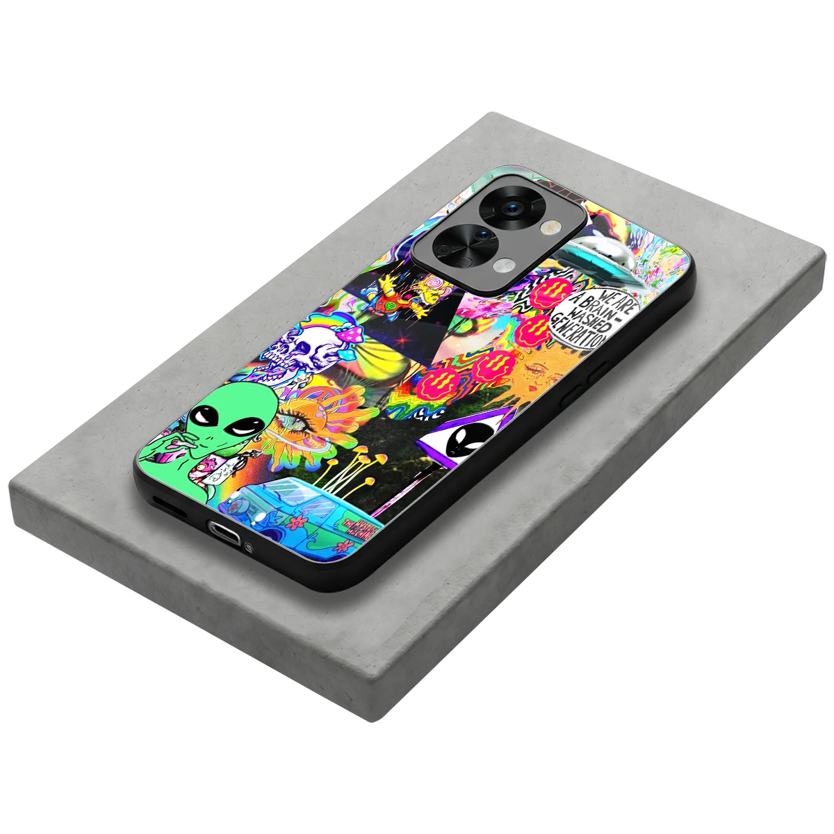 Alien Escape stylish phone case for oneplus nord 2t | glossy glass and slim fit