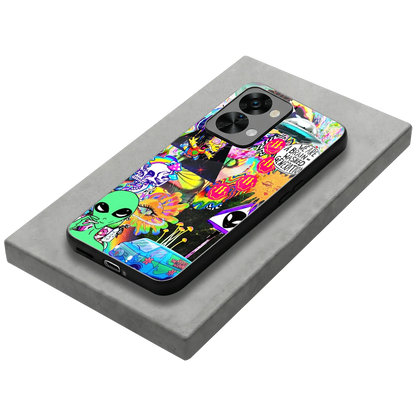 Alien Escape stylish phone case for oneplus nord 2t | glossy glass and slim fit