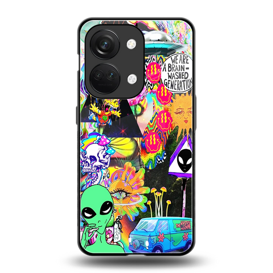 Alien Escape back phone cover | glass case for oneplus nord 3