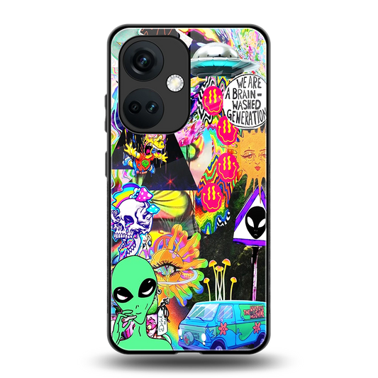 Alien Escape back phone cover | glass case for oneplus nord ce 3