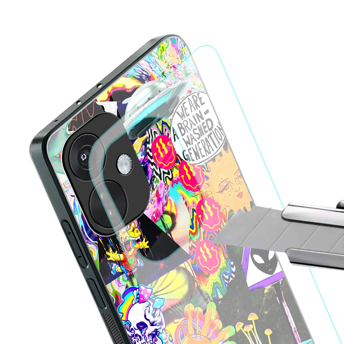 Alien Escape stylish phone case for oneplus nord ce 3 | glossy glass and slim fit