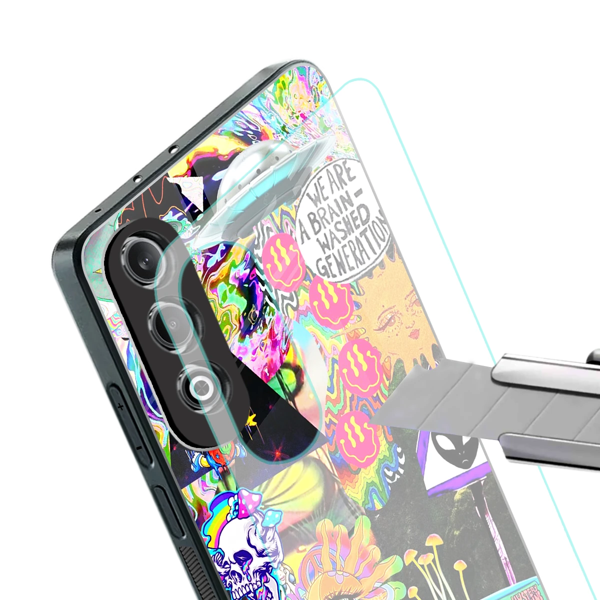 Alien Escape stylish phone case for oneplus nord ce 4 | glossy glass and slim fit