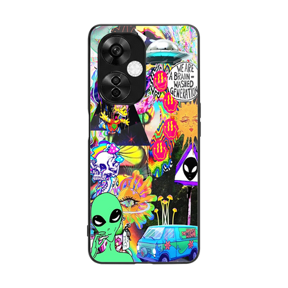 Alien Escape back phone cover | glass case for oneplus nord ce 3 lite