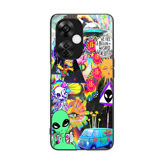 Alien Escape back phone cover | glass case for oneplus nord ce 3 lite