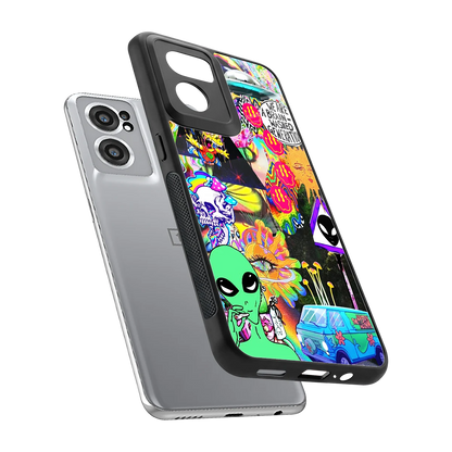 Alien Escape sleek oneplus nord ce 2 cover with tempered glass back and TPU edges