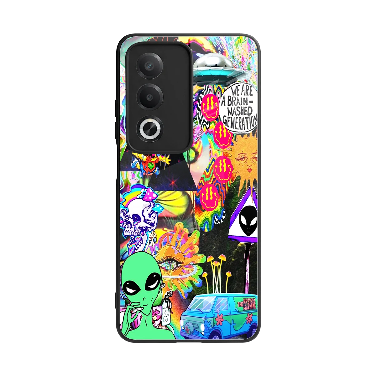 Alien Escape back phone cover | glass case for oppo a3 pro