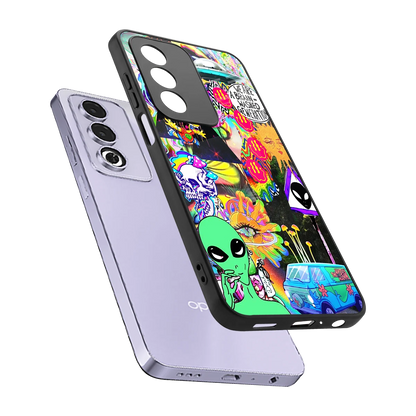 Alien Escape sleek oppo a3 pro cover with tempered glass back and TPU edges