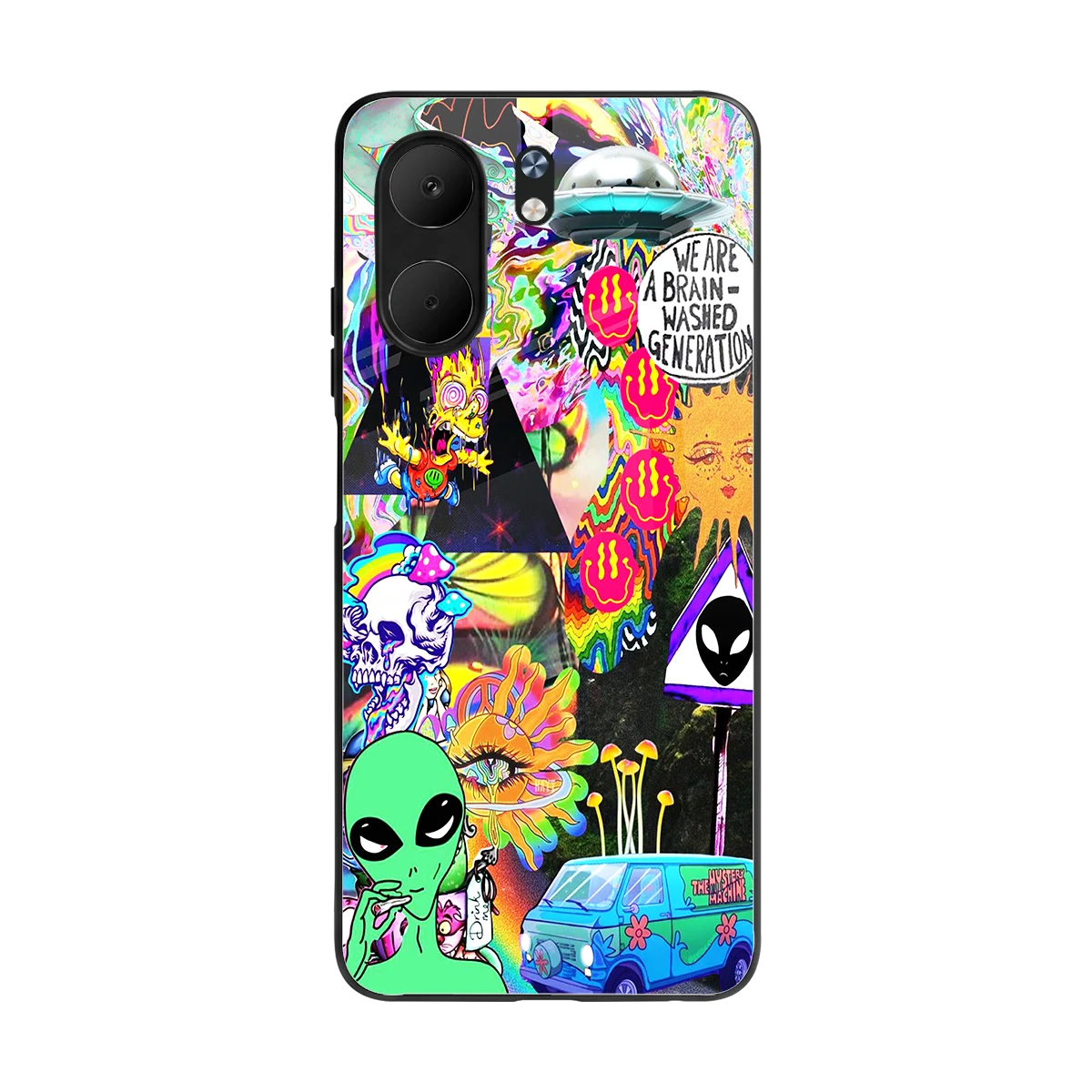 Alien Escape back phone cover | glass case for oppo a5x 5g