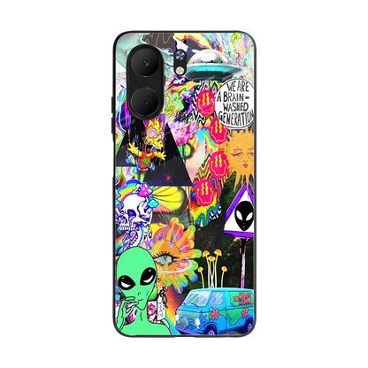 Alien Escape back phone cover | glass case for oppo a5x 5g