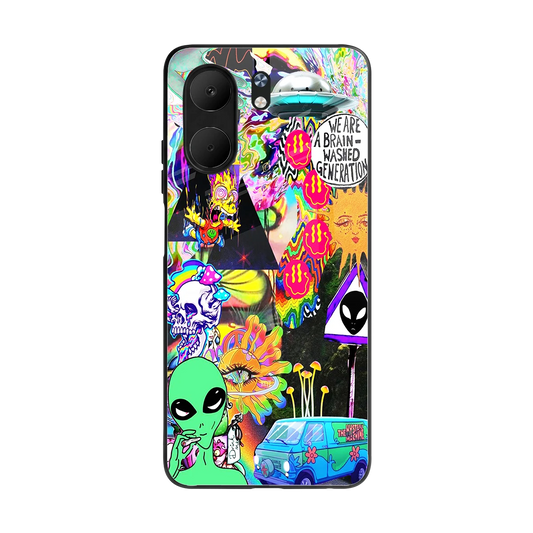 Alien Escape back phone cover | glass case for oppo a5x 5g