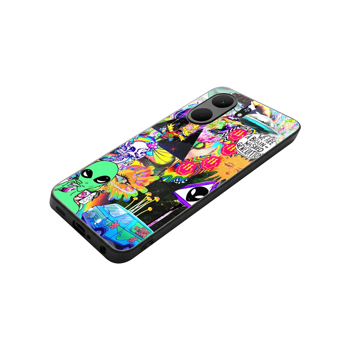 Alien Escape stylish phone case for oppo a5x 5g | glossy glass and slim fit