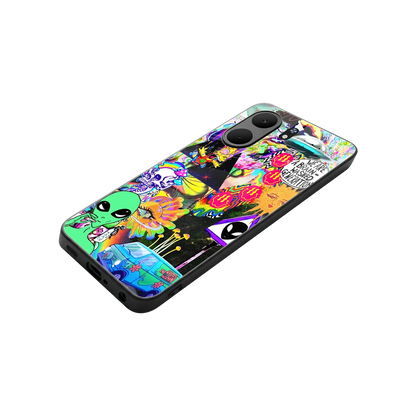 Alien Escape stylish phone case for oppo a5x 5g | glossy glass and slim fit