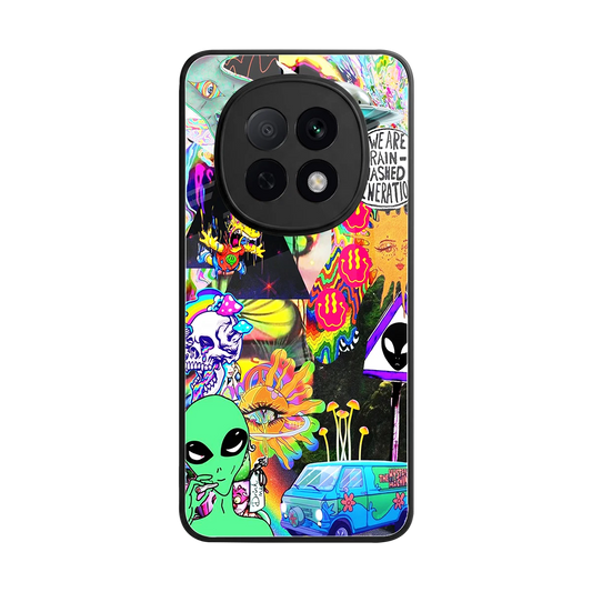 Alien Escape back phone cover | glass case for oppo f29 pro 5g