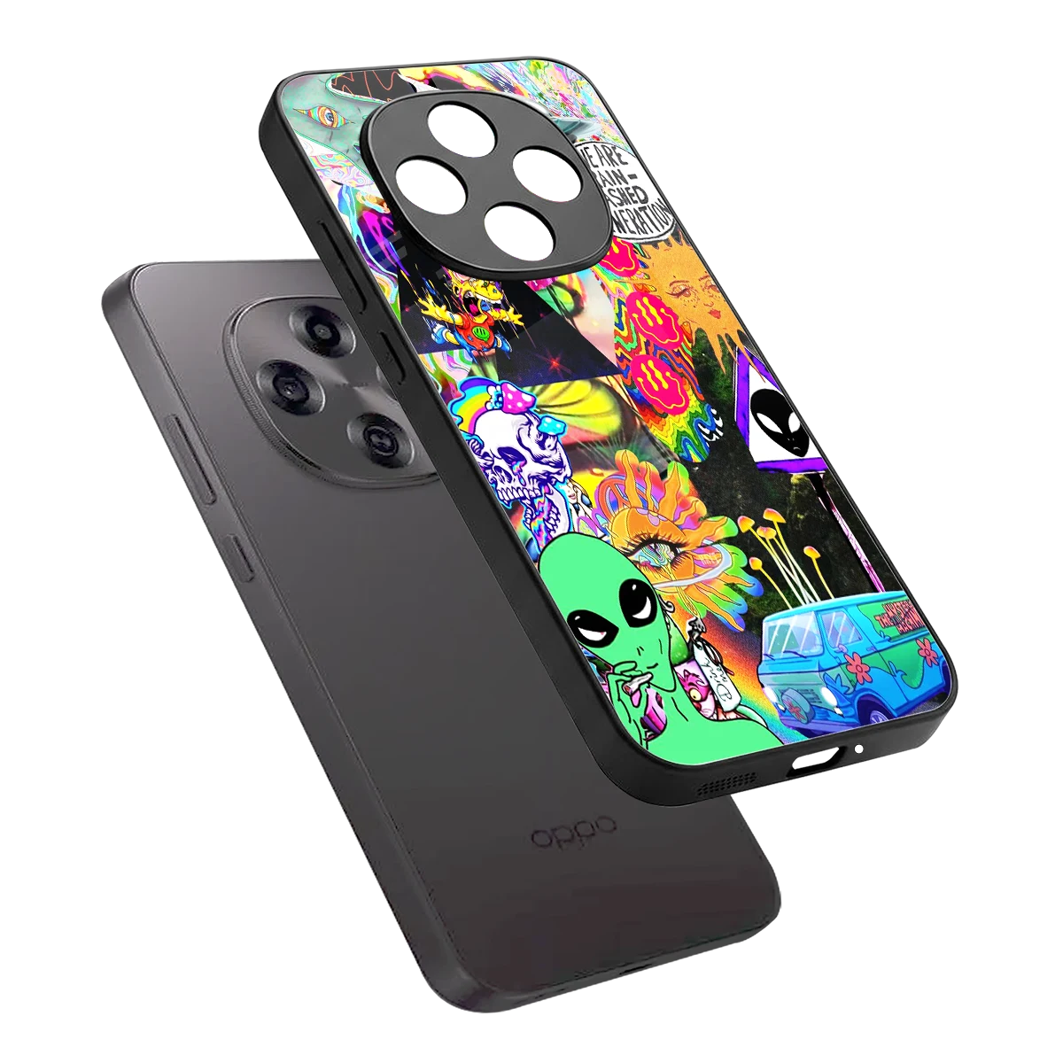 Alien Escape sleek oppo f31 pro 5g cover with tempered glass back and TPU edges