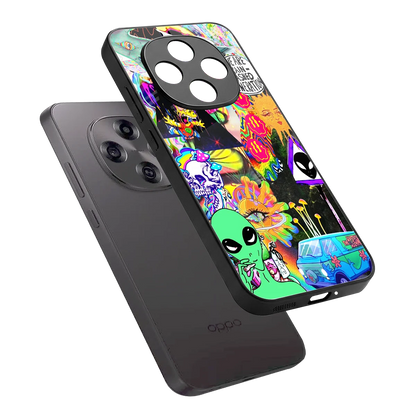 Alien Escape sleek oppo f31 pro 5g cover with tempered glass back and TPU edges