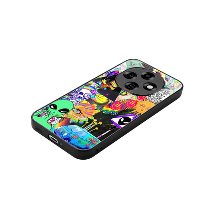 Alien Escape stylish phone case for oppo f31 pro 5g | glossy glass and slim fit