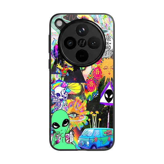 Alien Escape back phone cover | glass case for oppo find x8