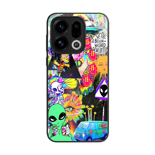 Alien Escape back phone cover | glass case for oppo find x9