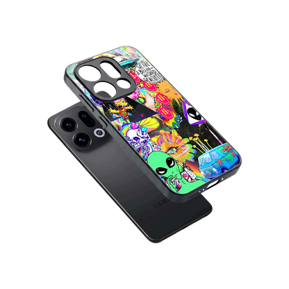 Alien Escape sleek oppo find x9 cover with tempered glass back and TPU edges
