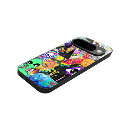 Alien Escape stylish phone case for google pixel 10 | glossy glass and slim fit