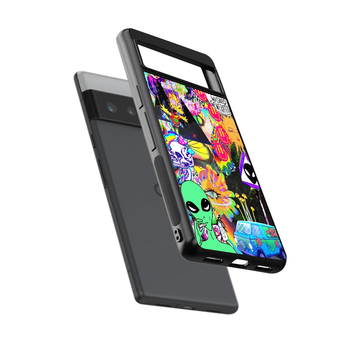 Alien Escape sleek google pixel 6 pro cover with tempered glass back and TPU edges