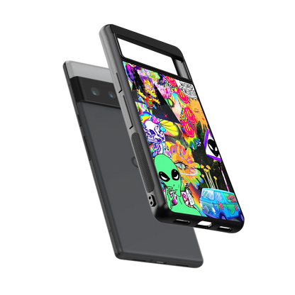 Alien Escape sleek google pixel 6 pro cover with tempered glass back and TPU edges