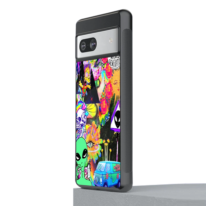 Alien Escape stylish phone case for google pixel 7a | glossy glass and slim fit
