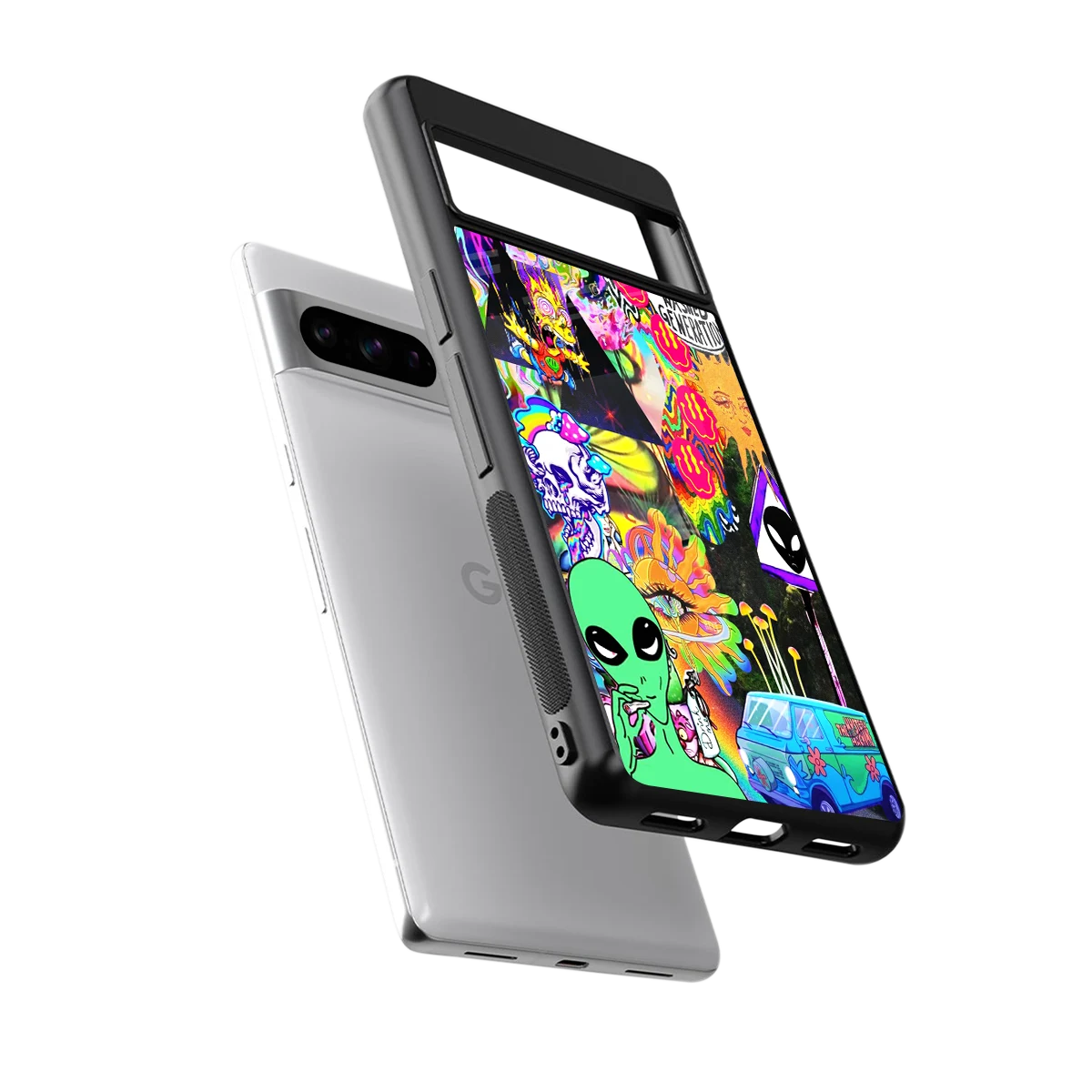 Alien Escape sleek google pixel 8 pro cover with tempered glass back and TPU edges