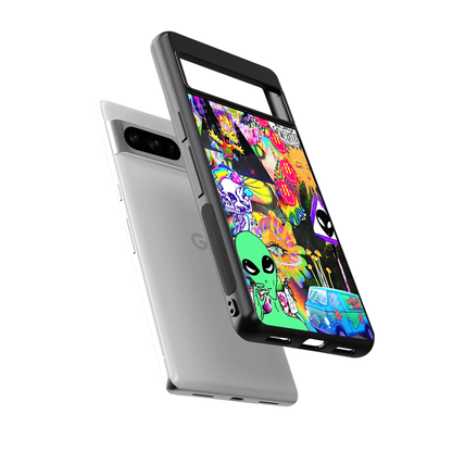 Alien Escape sleek google pixel 8 pro cover with tempered glass back and TPU edges