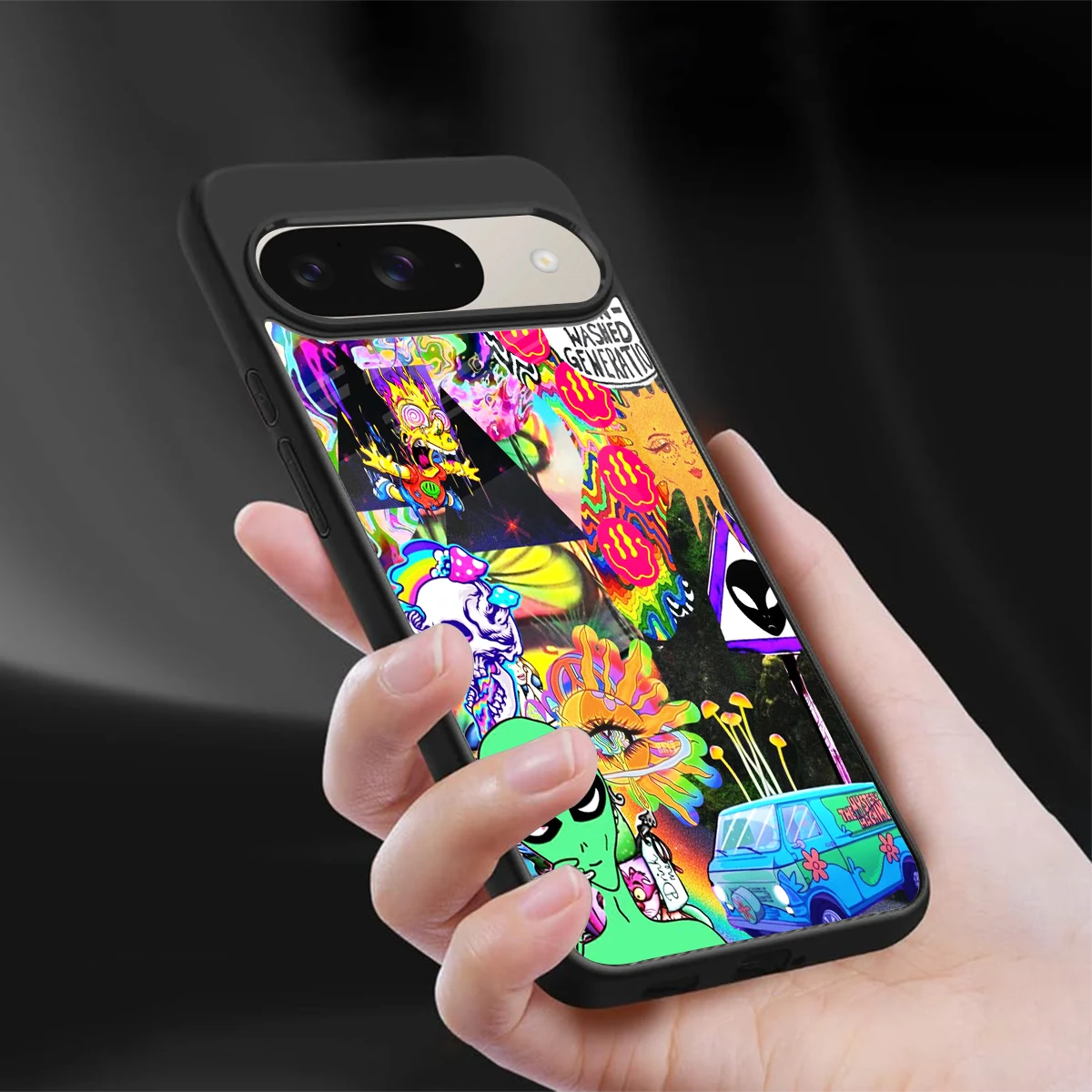 Alien Escape sleek google pixel 9 cover with tempered glass back and TPU edges