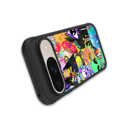 Alien Escape stylish phone case for google pixel 9 | glossy glass and slim fit