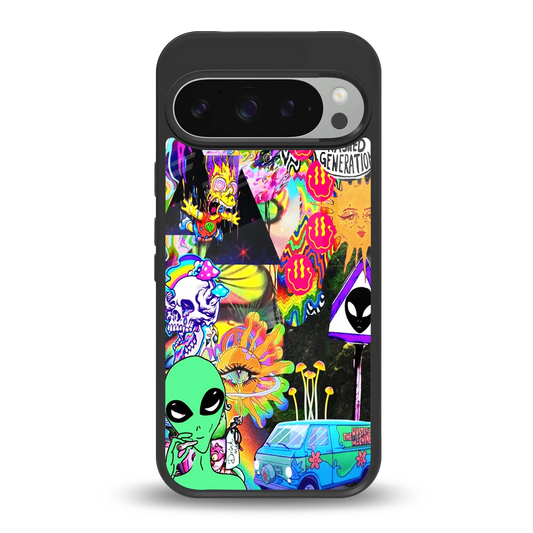 Alien Escape back phone cover | glass case for google pixel 9 pro xl