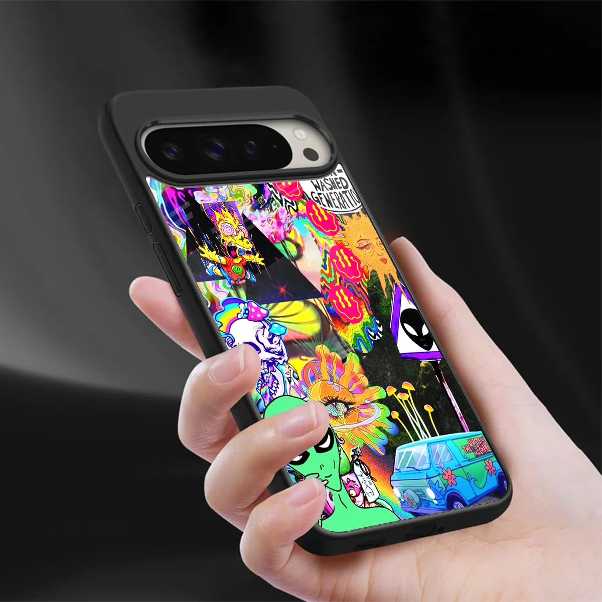 Alien Escape sleek google pixel 9 pro xl cover with tempered glass back and TPU edges