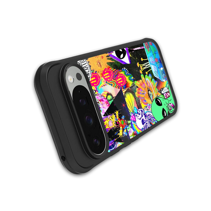 Alien Escape stylish phone case for google pixel 9 pro xl | glossy glass and slim fit