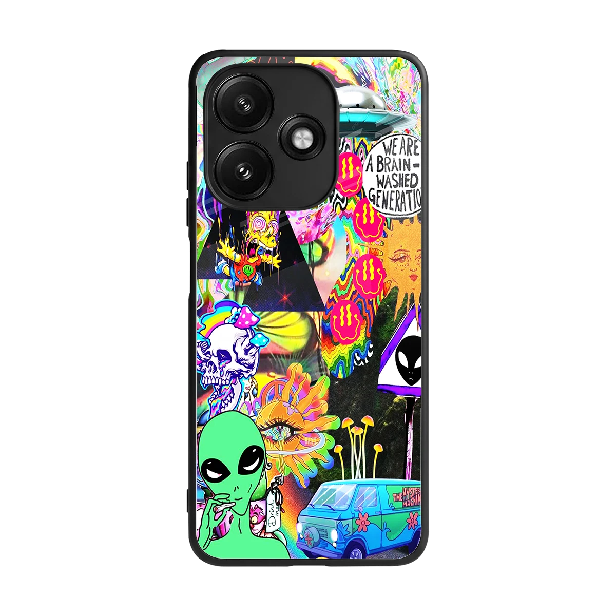 Alien Escape back phone cover | glass case for redmi 12 5g