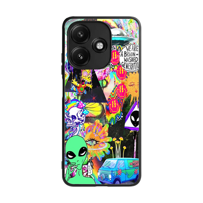 Alien Escape back phone cover | glass case for redmi 12 5g