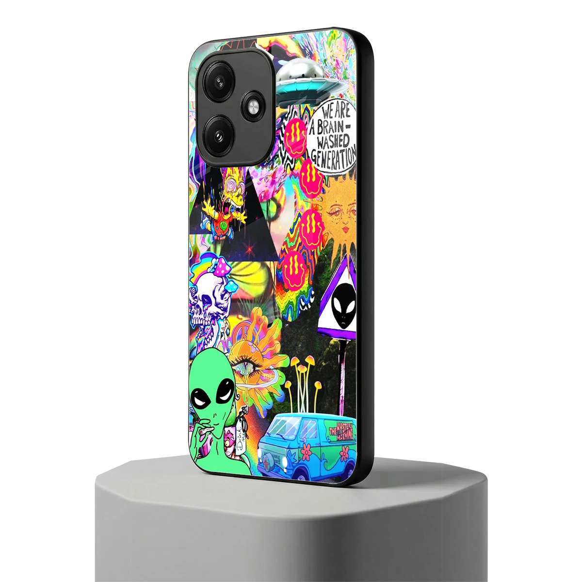 Alien Escape redmi 12 5g mobile cover | shockproof glass phone case