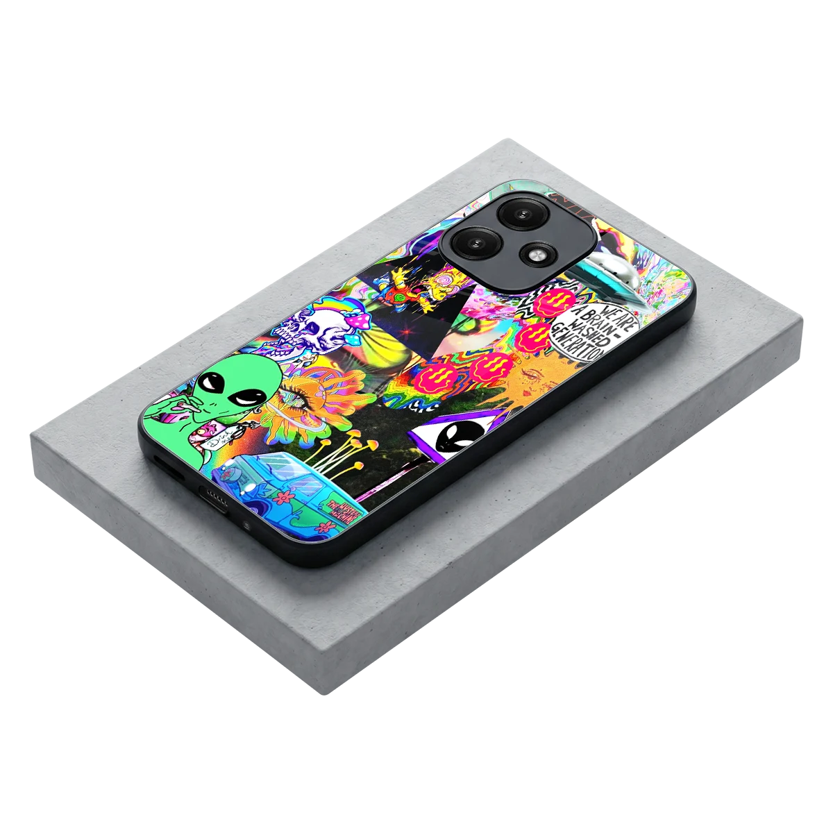 Alien Escape stylish phone case for redmi 12 5g | glossy glass and slim fit