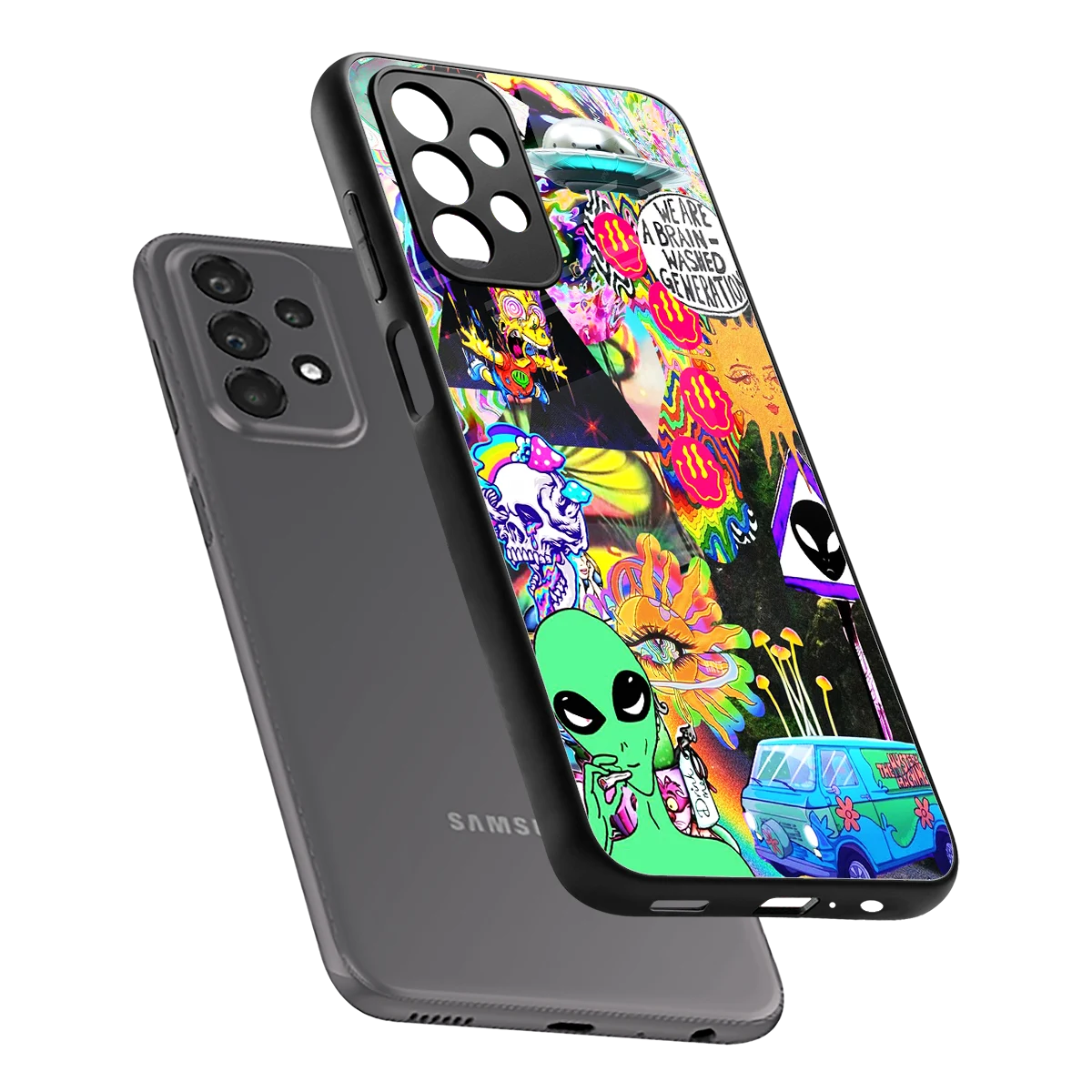 Alien Escape sleek samsung galaxy a23 cover with tempered glass back and TPU edges