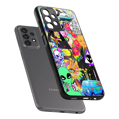 Alien Escape sleek samsung galaxy a23 cover with tempered glass back and TPU edges