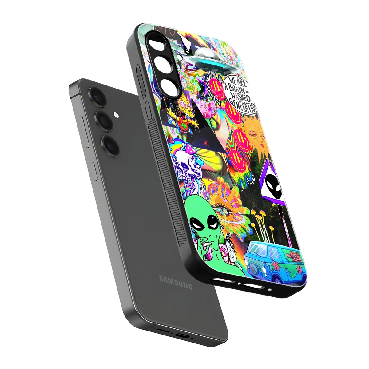 Alien Escape sleek samsung galaxy f15 5g cover with tempered glass back and TPU edges