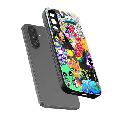 Alien Escape sleek samsung galaxy m17 5g cover with tempered glass back and TPU edges
