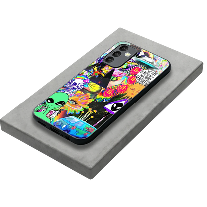Alien Escape stylish phone case for samsung galaxy m14 5g | glossy glass and slim fit