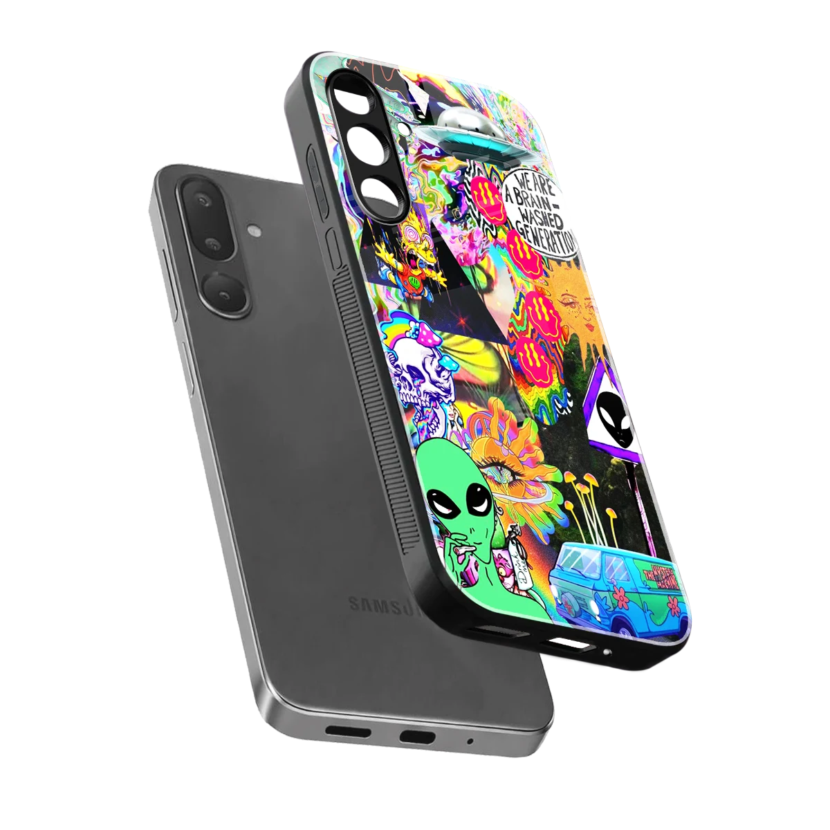 Alien Escape sleek samsung galaxy m36 5g cover with tempered glass back and TPU edges