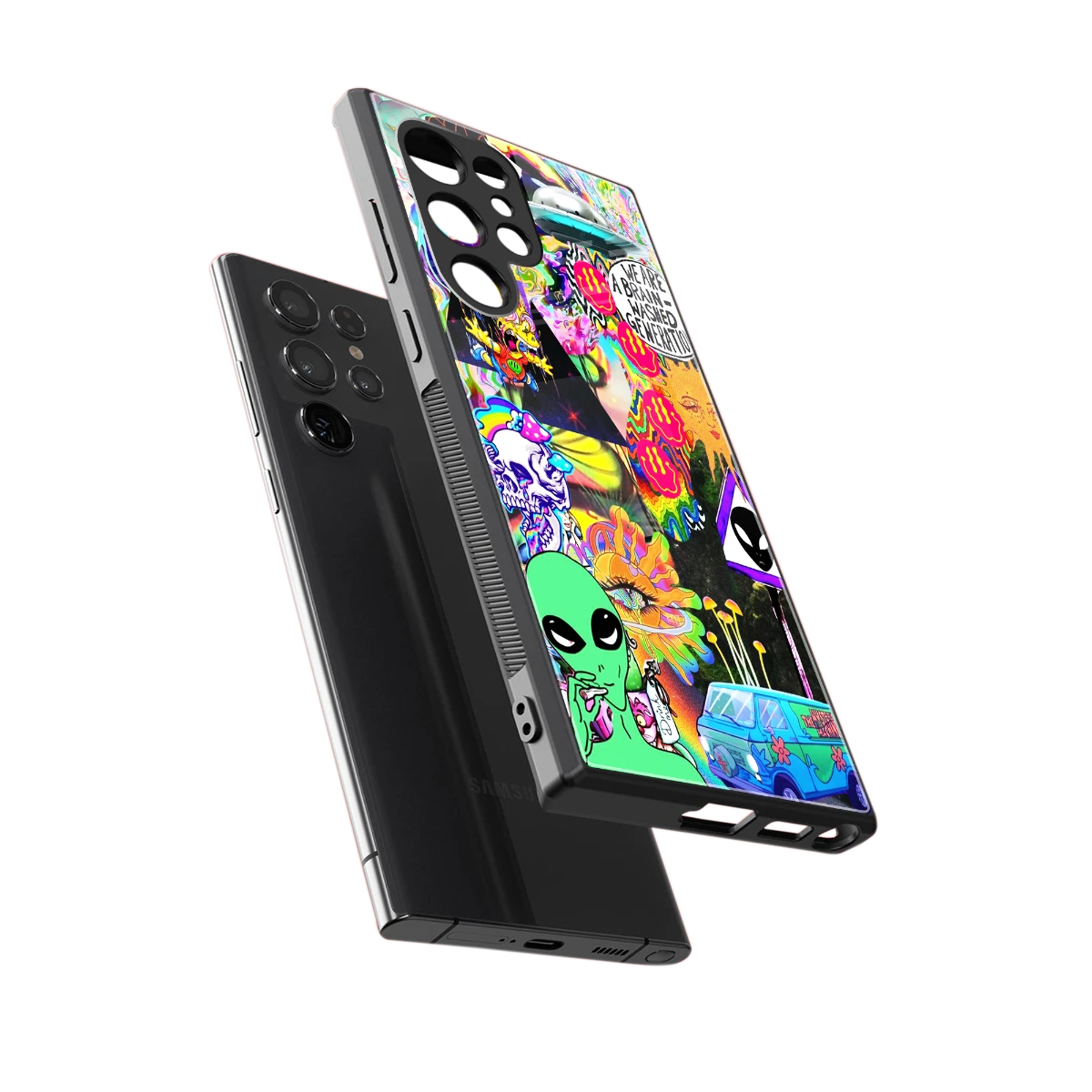 Alien Escape sleek samsung galaxy s23 ultra cover with tempered glass back and TPU edges