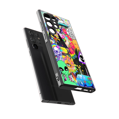 Alien Escape sleek samsung galaxy s23 ultra cover with tempered glass back and TPU edges