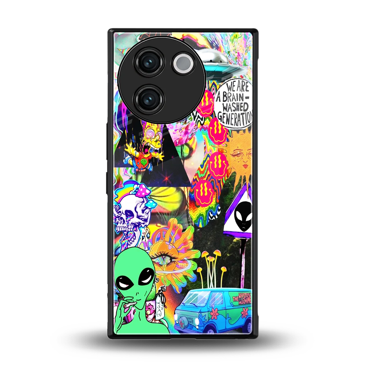 Alien Escape back phone cover | glass case for vivo v30e